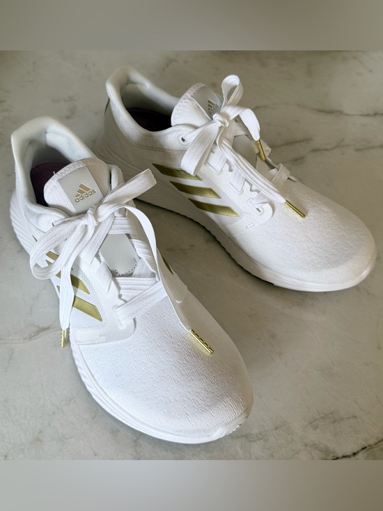 Adidas Edge Lux 3 White/Gold Mesh Running Shoes - Womens 11/ Excellent - Picture 6 of 9